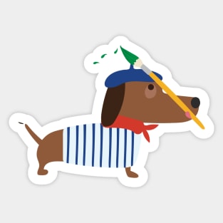 Dachshund Meets Picasso Sticker